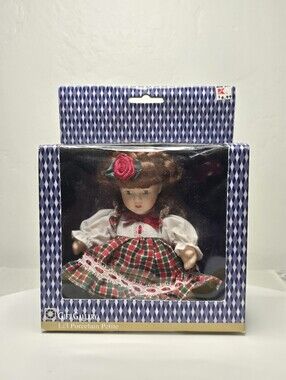 Vintage Gift Gallery Li'l Porcelain Petite Doll Plaid Dress Kmart Box Damage